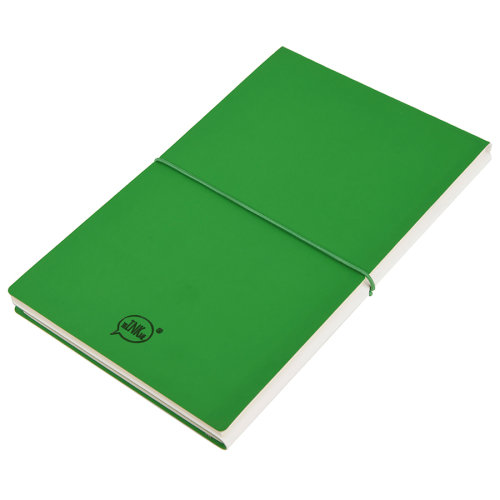 Бизнес-блокнот "Combi", 130*210 мм, бело-зеленый, кремовый форзац, гибкая обложка, в клетку/нелин (белый, зеленый)