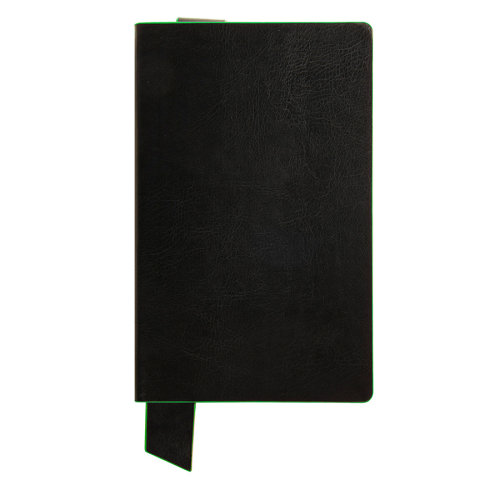 Бизнес-блокнот "Trendi", 130*210 мм, черно-зеленый, мягкая обложка, в линейку (черный, зеленый)
