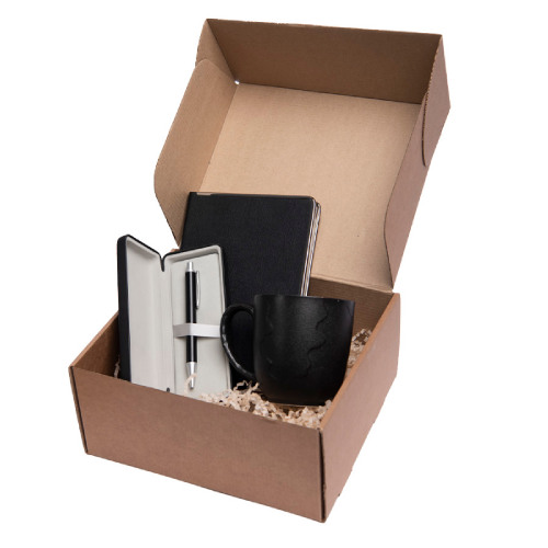 Набор подарочный AUTOGRAPH: кружка, ежедневник, ручка, футляр для ручки, стружка, коробка, черный (черный)