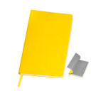Бизнес-блокнот "Funky", 130*210 мм, желтый,  серый форзац, мягкая обложка,  блок в линейку (желтый, серый)