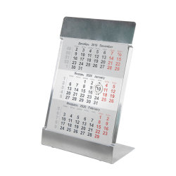 Календарь настольный на 2 года;  сетка 24-25 (серебристый)