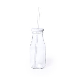 Бутылка ABALON с трубочкой, 320 мл (прозрачный, белый)